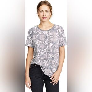 NWOT- Free People Tourist Tee in Black Snake Combo Size Small